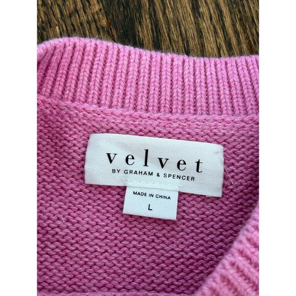 Velvet By Graham & Spencer Womens Lex Rose/Lemon Striped Pullover Sweater Size L - Picture 4 of 10